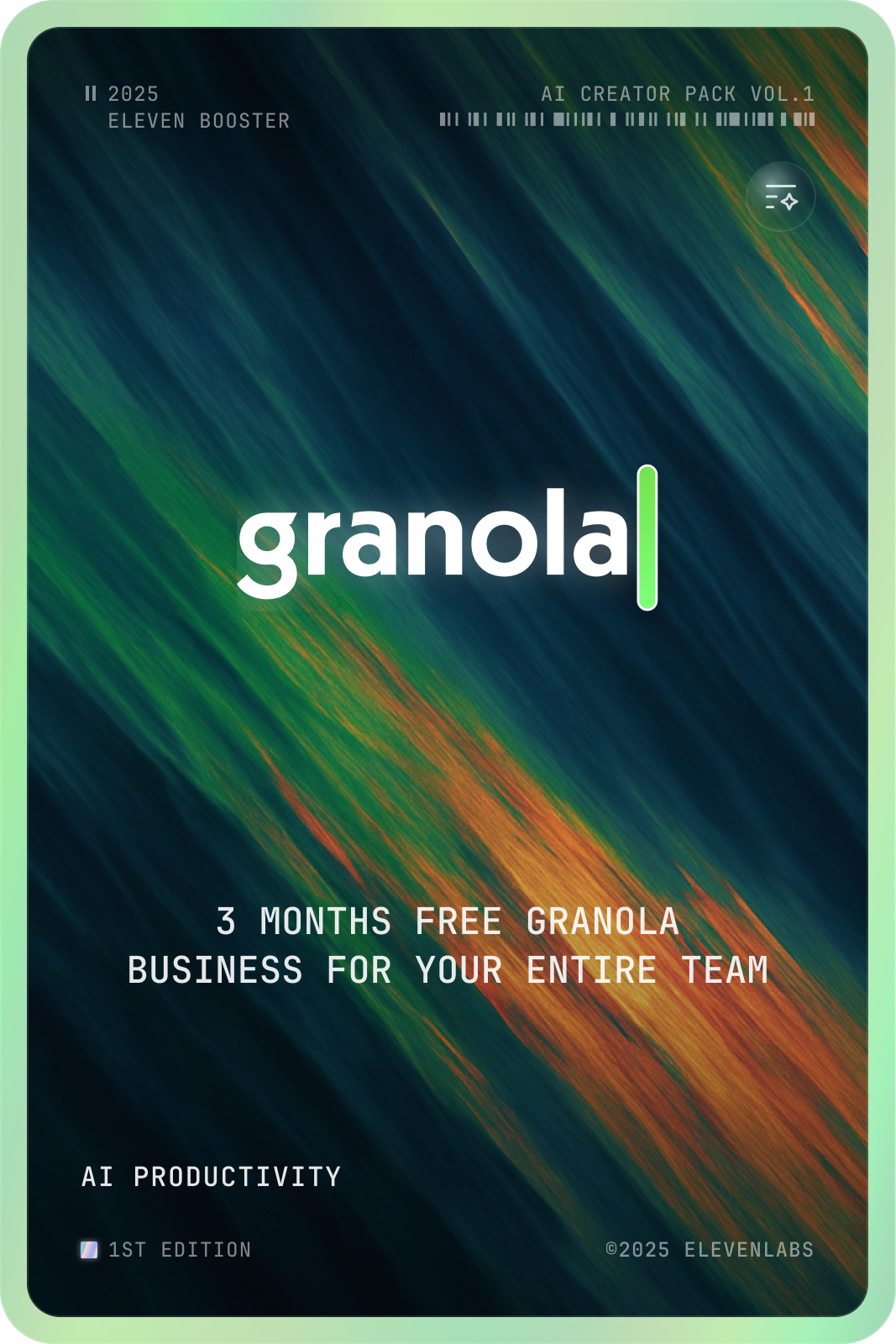 Granola card front
